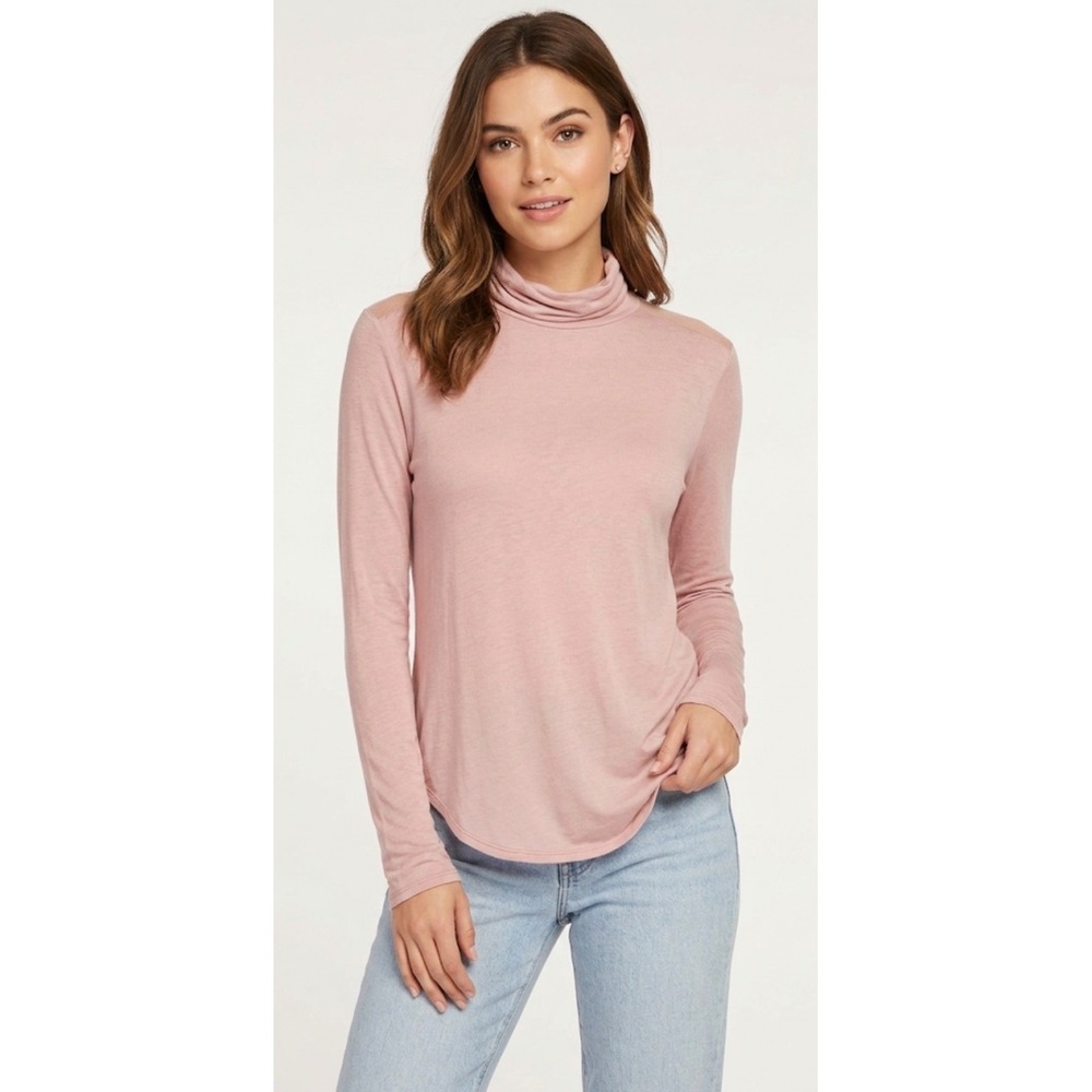 Calypso St. Barth Pink Cashmere Silk Blend Turtleneck Top Long Sleeve Small